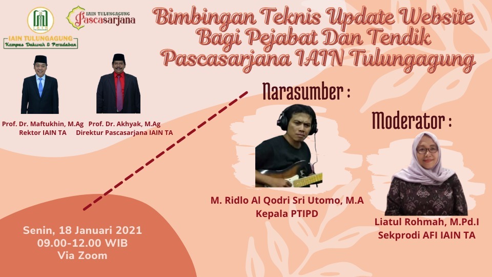 Bimbingan Teknis Update Website Bagi Pejabat dan Tendik Pascasarjana IAIN Tulungagung