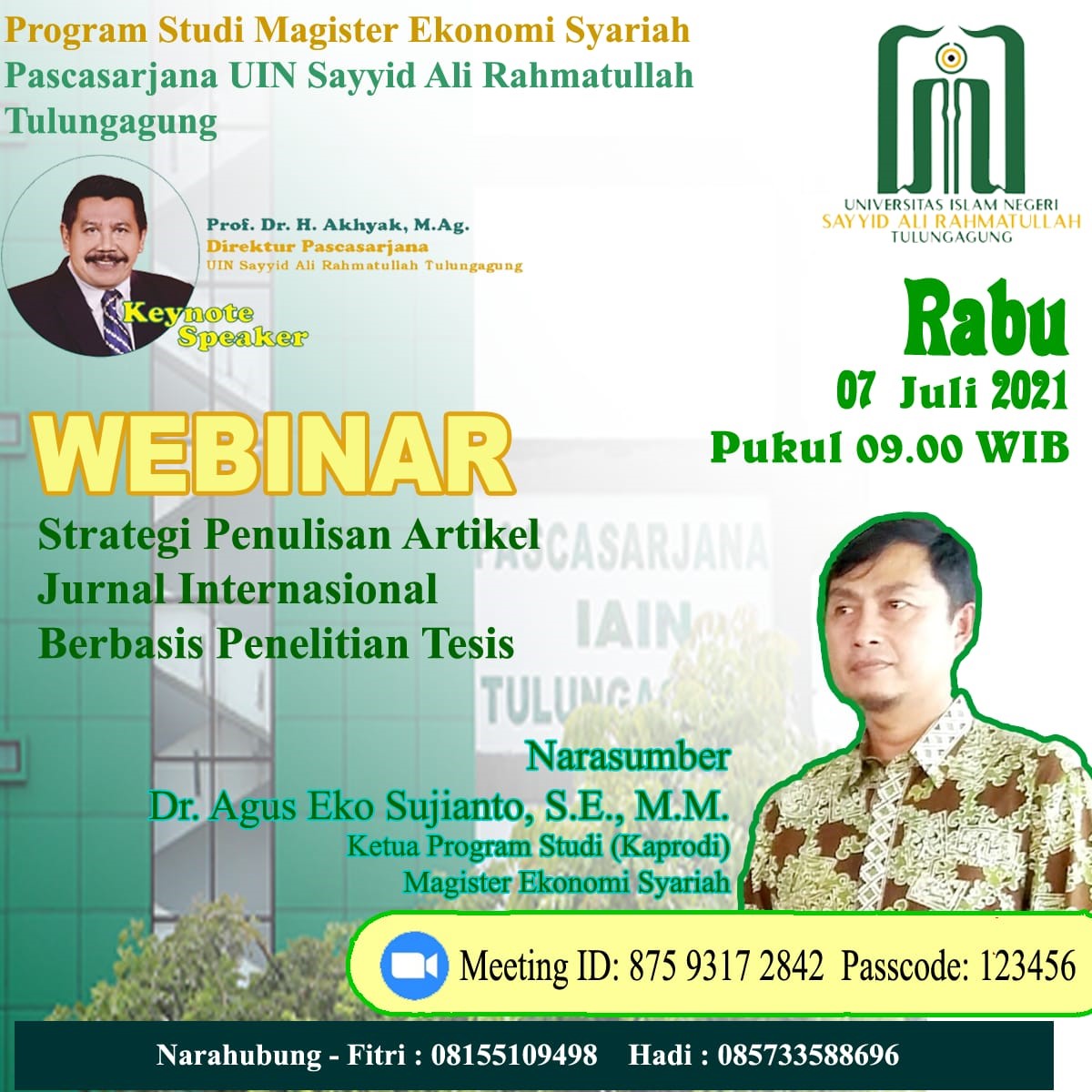 Webinar Strategi Penulisan Artikel Jurnal Internasional Berbasis Penelitian Tesis