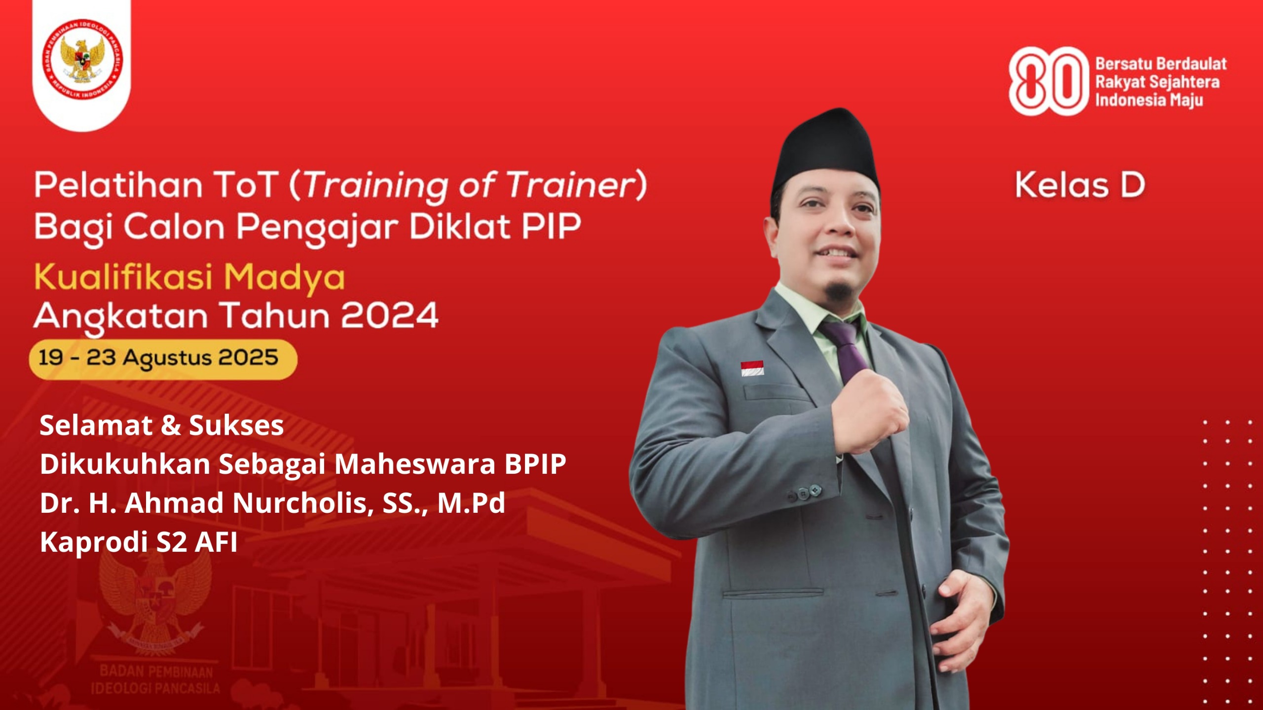 Kaprodi S2 Pascasarjana UIN Sayyid Ali Rahmatullah Tulungagung  Prodi Aqidah dan Filsafat Islam (AFI) Dikukuhkan Menjadi Maheswara BPIP Tahun 2025