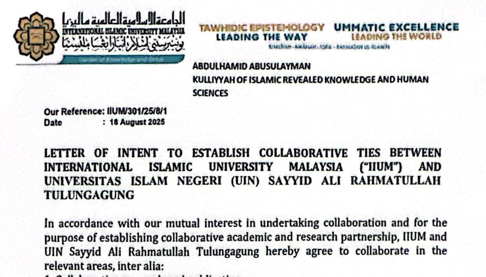 Pengelolaan Dosen: PDES Menjalin Kerjasama dengan International Islamic University Malaysia