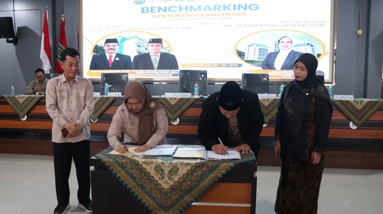 UIN SAYYID ALI RAHMATULLAH TULUNGAGUNG DAN UIN SULTHAN THAHA SAIFUDDIN JAMBI PERKUAT SINERGI MELALUI BENCHMARKING DAN PENANDATANGANAN PKS (PERJANJIAN KERJA SAMA)